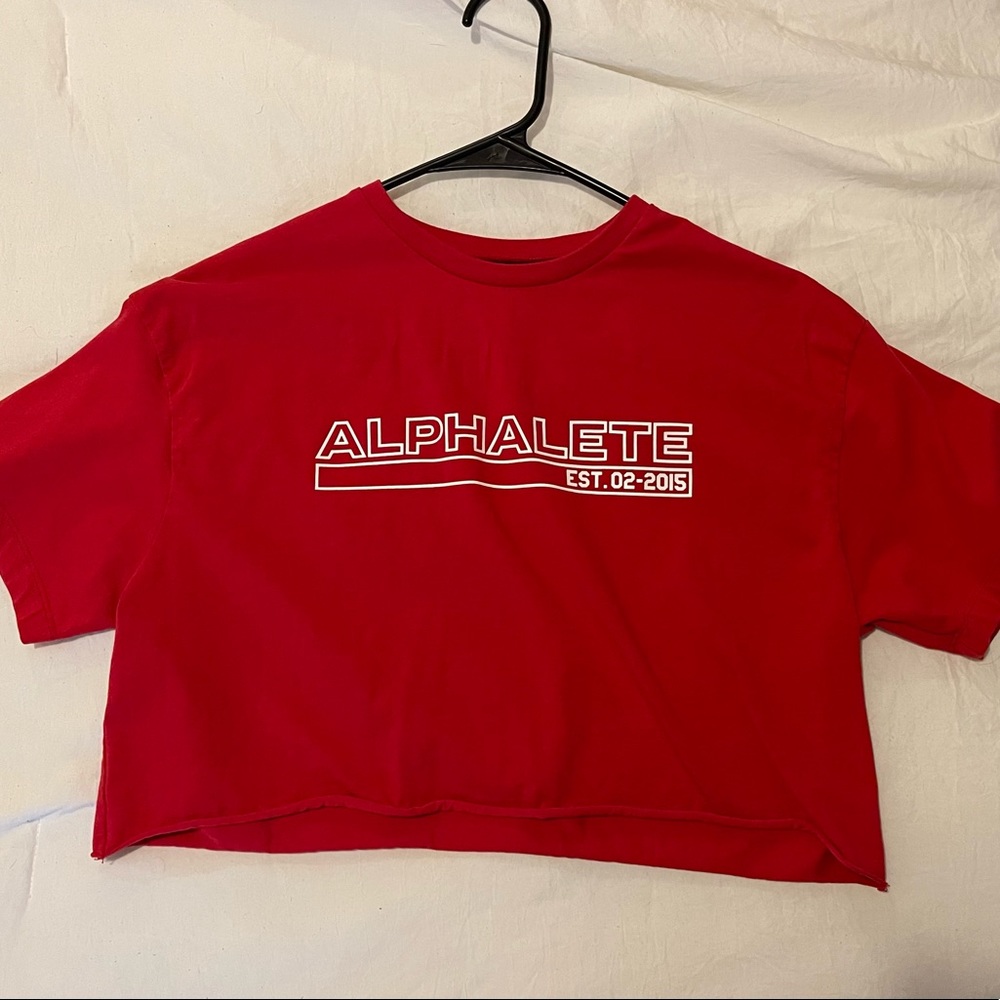 Alphalete Formula Red Cropped Tee Shirt